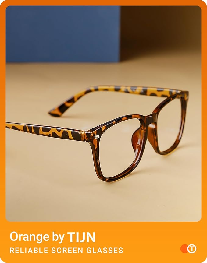 TIJN Blue Light Blocking Glasses for Women Men Clear Frame Square Nerd Eyeglasses Anti Blue Ray Computer Screen Glasses