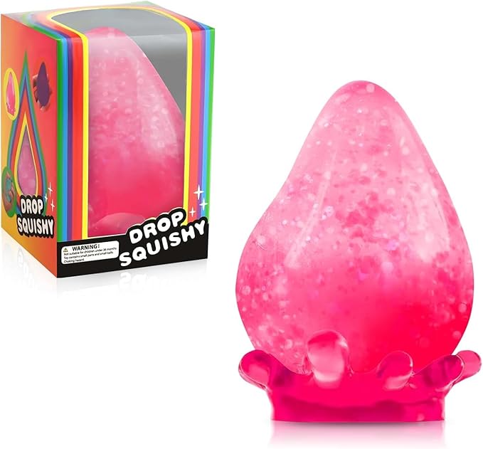 Fidget Toys Stress Cube, Cube Squishies Anxiety Stress Relief, Ice Squishy Stress Cube-Drop Malt Sugar Balls, Sensory Toys for Kids with Autism, Fidgets for Classroom Prize Toys (1pack Pink)