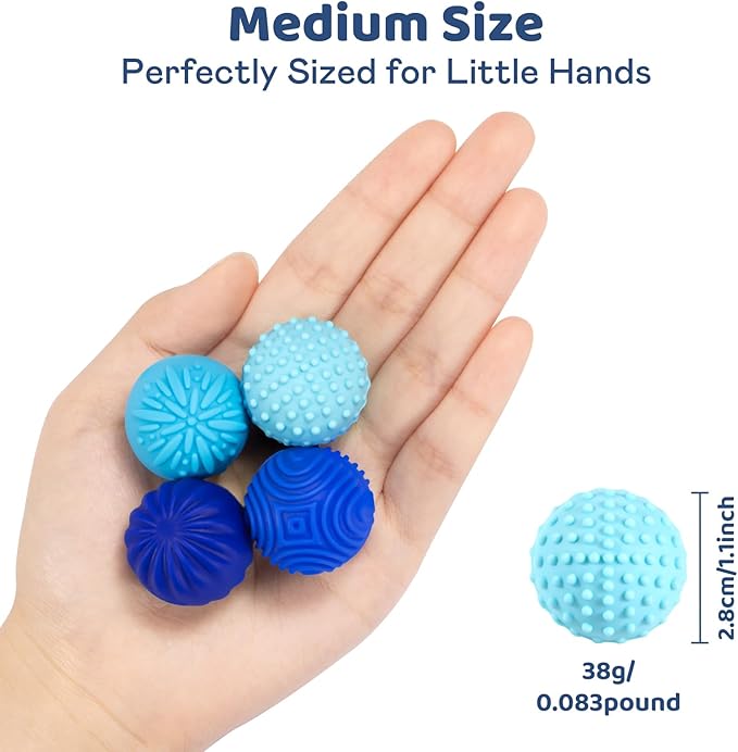 Magnetic Sensory Fidget Balls – 4PC Medium Weighted Textured Silicone Stress Relief Toys for Adults & Teens with ADHD, Autism, Anxiety – Quiet Magnet Fidgets for Desk, Travel, Office & Gifts