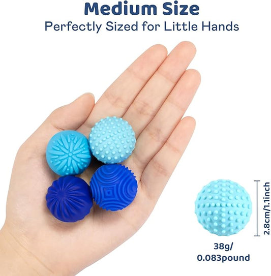 Magnetic Sensory Fidget Balls – 4PC Medium Weighted Textured Silicone Stress Relief Toys for Adults & Teens with ADHD, Autism, Anxiety – Quiet Magnet Fidgets for Desk, Travel, Office & Gifts
