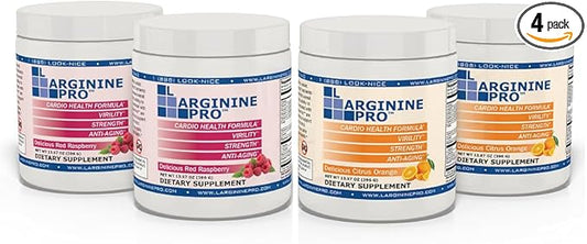 L-ARGININE PRO | 5,500mg L-Arginine Plus L-Citrulline 1,100mg Raspberry & Orange Powder Drink Mix Supplement for Increased Nitric Oxide Production