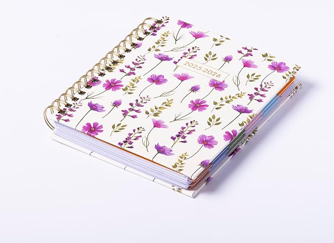 2025-2026 Eccolo Spiral Agenda Planner, Magenta Garden, Weekly & Monthly Pages, 18 Months, Sticker Sheets, Inspirational Quotes (7.75 x 8.75, July 2025 - Dec 2026)