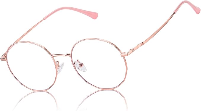 DUCO Small Round Blue Light Glasses For Women Men Blue Ray Blocking Glasses 8215
