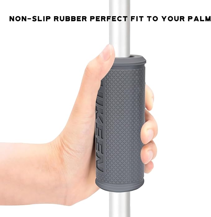 Hikeen Thick Bar Dumbbell Grips,Non Slip Hard Rubber Barbell Grips,Grips for Weight Lifting, Muscle Building-1.77", 2", 2.25" & 2.75" Outer Diameter