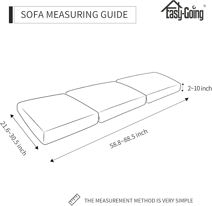 Easy-Going 100% Waterproof Chair Sofa Seat Cushion Slipcovers Couch Cushion Cover Stretch Furniture Protector for Kids, Pets (3-Piece Sofa Cushion, Camel)