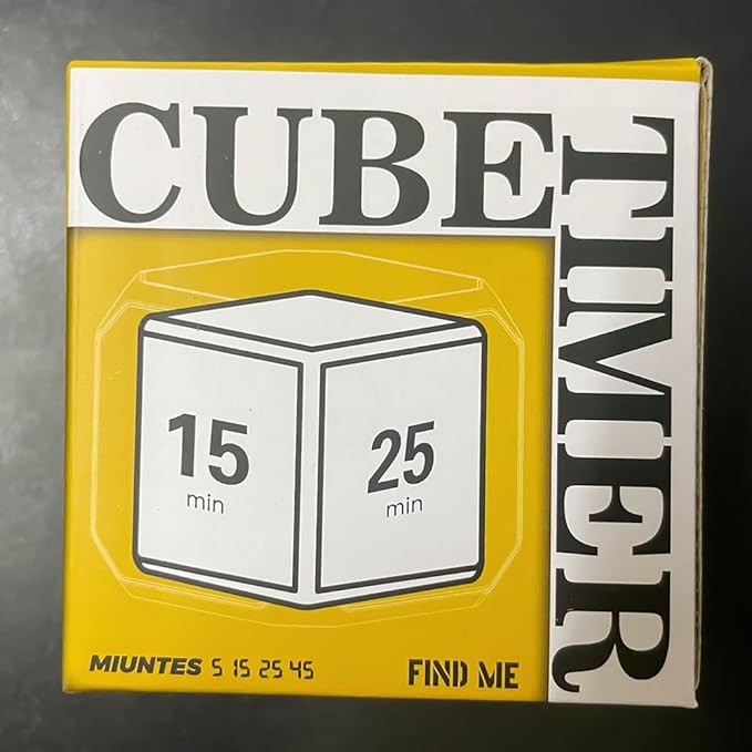 Cube Timer, Gravity Sensor Flip Timer for Study, Work, Game, Task, Kitchen, Kids, ADHD, Productivity, Workout (White 5-15-25-45)