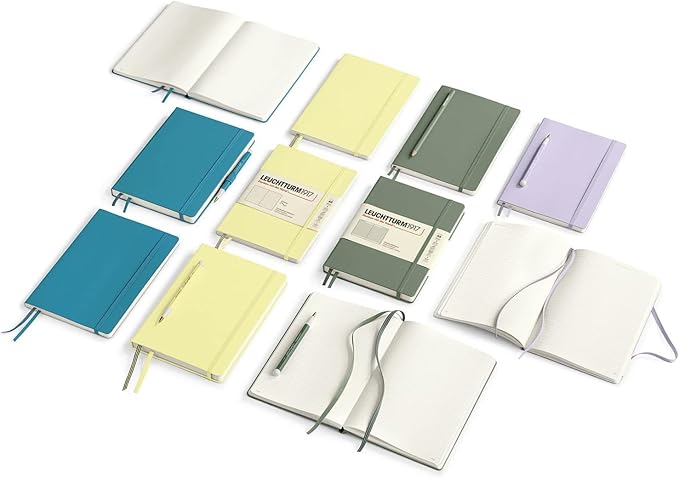 LEUCHTTURM1917 - Notebook Softcover Medium A5-123 Numbered Pages for Writing and Journaling (Ocean, Plain)