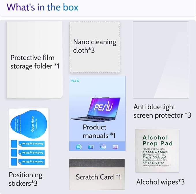 3 Pcs 13.3 Inch Anti Blue Light Screen Protector Compatible With Lenovo Hp Dell Acer Asus Samsung etc Laptop-16:9 Aspect, 13" Computer Monitor Glare Filter Uv Blocker Shield Cover Eye Protection Film