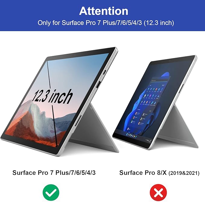 IPROKKO Privacy Screen for Surface Pro 7 Plus/7/6/5/4/(12.3 inch), Magnetic Removable Microsoft Surface Privacy Filter, Laptop Anti Glare Blue Light Screen Protector