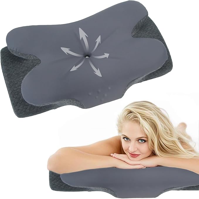 Memory Foam Pillows Cooling Cervical Pillow for Neck and Shoulder Pain Relief Ergonomic Contour Bed Pillow for Side Sleep Stomach Sleeping and Back Sleeper (Dark Grey, King-25.2''Lx15.7''Wx5.5''H)