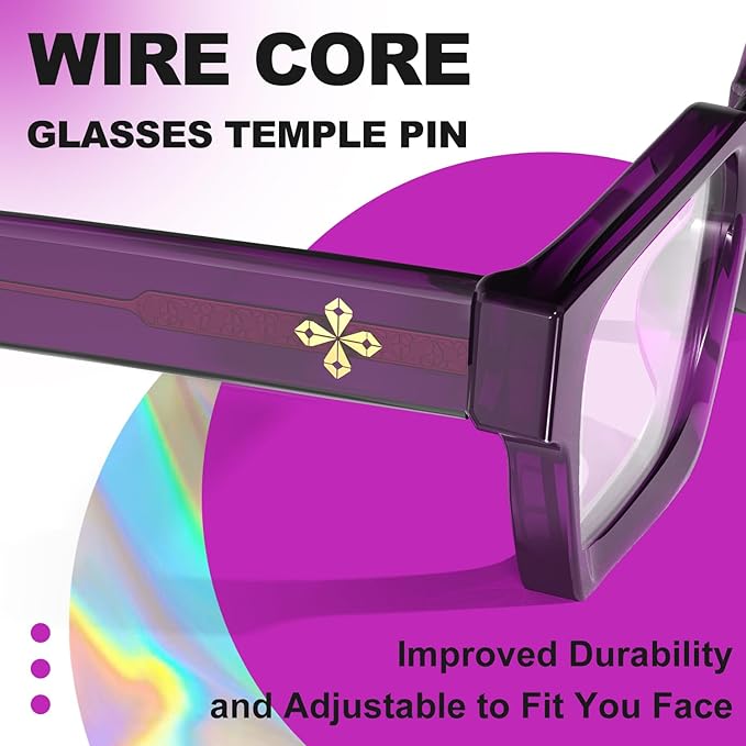 VISOONE Blue Light Blocking Glasses Rectangle Chic Preppy Look MultiColor Frame for Women Men RIVER