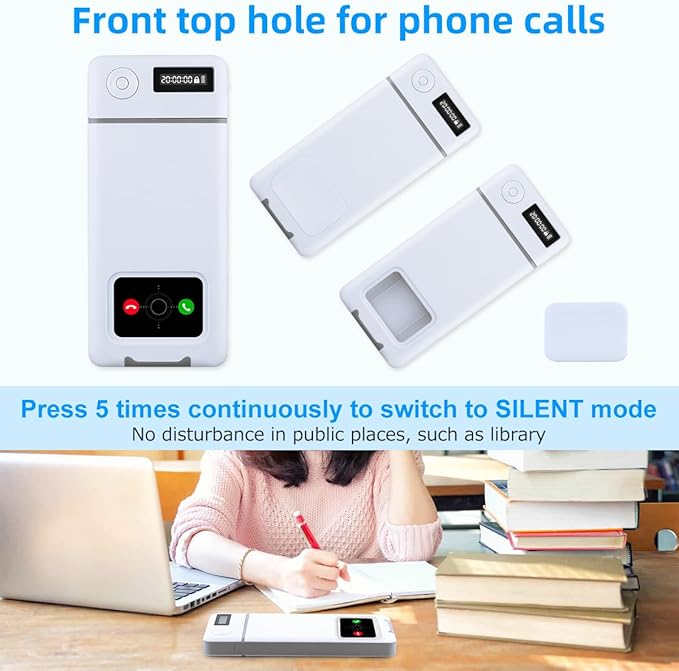 Phone Lock Box with Timer,Phone Lock Box,90 Days of Continuous Use,Quiet Mode,2 Charging Ports,Excessive Games,Mobile Phone Addiction
