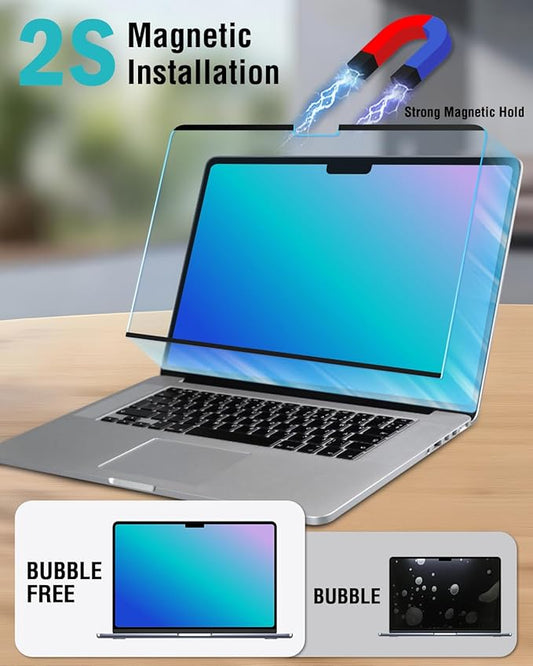 F FORITO Magnetic Anti Blue Light Screen Protector Compatible with MacBook Pro 13 inch (2016-2022, M1 M2), Bubble-Free Install, Removable & Reusable Anti Glare Matte Laptop Screen Shield
