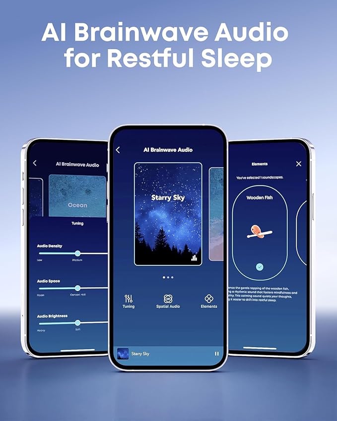 soundcore Sleep A30 by Anker Sleep Earbuds, Smart Active Noise Cancelling Sleep Headphones, Adaptive Snore-Masking System, Ultra-Comfort for Side Sleepers, 45H Playtime