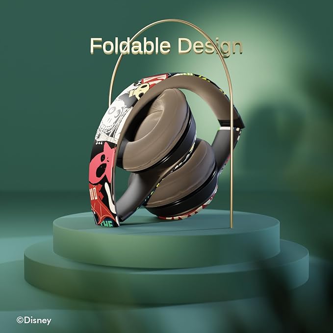 iJoy Disney Nightmare Before Christmas Jack Sticker Bluetooth Headphones - Wireless Foldable Over-Ear Headset, Built-in Mic, Enchanting Sally & Friends Design, for Adults & Kids