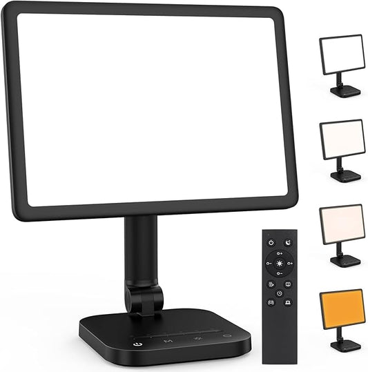 LASTAR Sun Lamp, 12000 Lux UV-Free Light Therapy Lamp with 5 Adjustable Brightness Levels/6 Timer/Remote Control,180° Free Rotable Heavy Base Smart Plug for Home Office