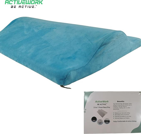 2-in-1 Portable Foot Rest Pro - Extra Large - Foot Rest & Foot Leg Exerciser - Improve Circulation & Relax Exercise Massage Foot Under Desk Work Office Chair, Gaming & Home - Seniors (Gray)