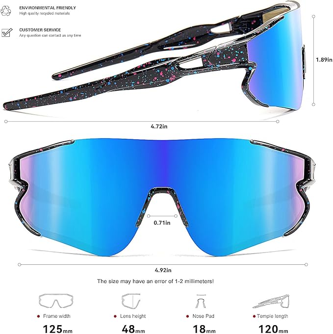 Kids Baseball Sunglasses for Boys Girls Youth Softball Cycling Sports Sunglasses UV400 Protection Age 5-12