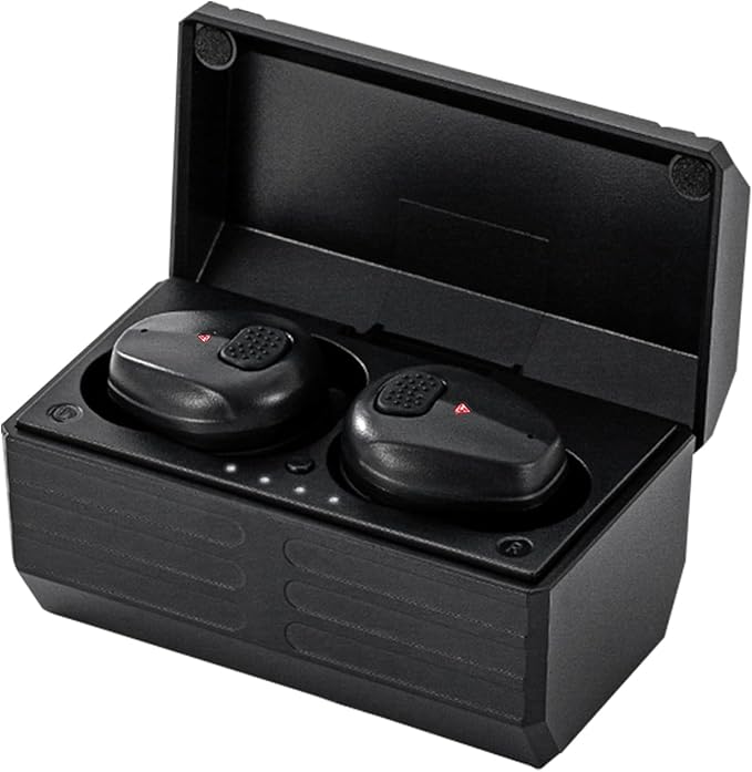 Electronic Shooting Earbuds - Ear Hearing Protection NRR 28dB Bluetooth 5.3 Noise Cancelling & Sound Amplification - Rechargeable Case for Hunting and Range(Black)