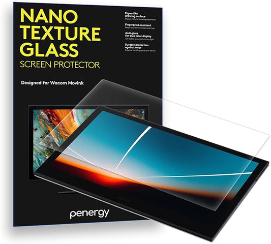 Screen Protector made for Wacom Movink DTH135 - Nano Texture Glass, Paper Feel, Anti Glare, HB Lead Pencil Friction, Scratch Resistant, Matte Finish, Touch Sensitive, Eye Protection, Smudge Resistant