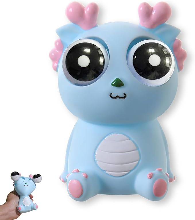 Squeeze Stress Relief Toy Eye Popping Dragon Funny Eyeball Burst Toys Pop Out Eyes Toy for Birthday Gifts,Party Favors,Ideal Gift for All Occasions(Blue)