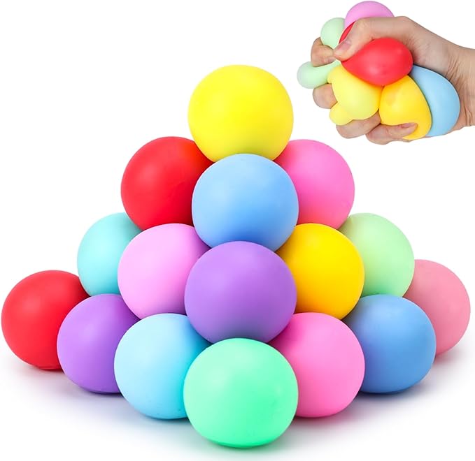 LovesTown 20 PCS Stress Balls Bulk, Slow Rising Sensory Fidget Toys Squeeze Balls Stress Relief Toys for Colleague Party Goodie Bag Stuffer Classroom Prize