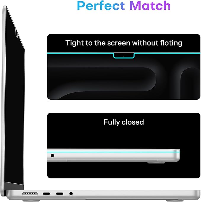 OMOTON Magnetic Privacy Screen for MacBook Pro 13 Inch (2016-2022, M1, M2), Anti-Spy Filter, Matte Anti Glare Blue Light Protector, Easy Install & Remove