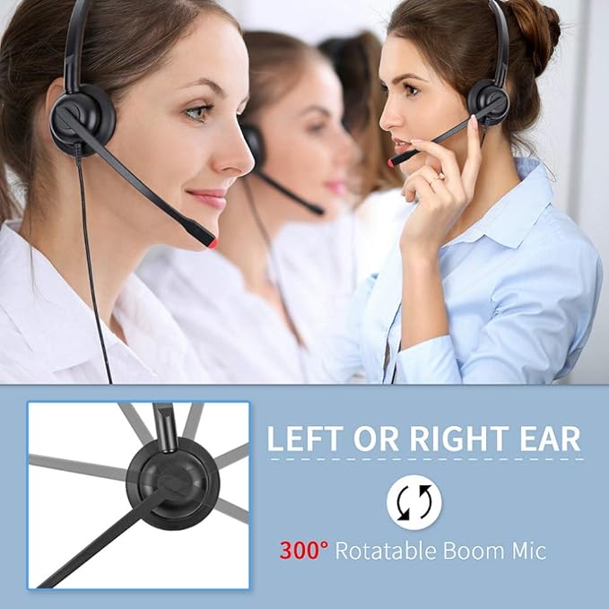USB Headset with Microphone for PC Laptop Computer Headphone Noise Cancelling Mic for Home Office Online Class Skype Zoom