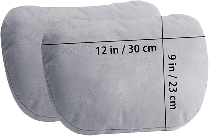 2PCS Car Pillow for Car Neck Pillow for Driving Seat Lumbar Support Soft Cushion with Extra Filling Accessories Back Support for Travel Nap and Trips Sleeping(Grey, Head)