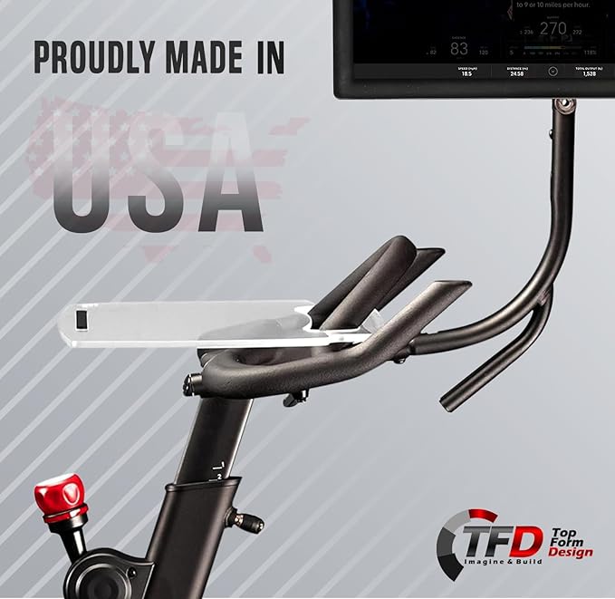 TFD The Tray-E | Compatible with Echelon Connect EX-4S+, EX5, EX-5S-10 & EX-5S-22 (Models), Made in The USA - Desk Tray for Desk Bike - Acrylic Holder for Laptop, Phone, Books & More - Desk Equipment