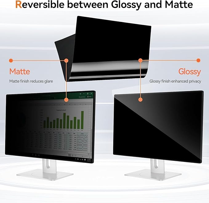 [5-Pack] 23.6 Inch Computer Privacy Screen for 16:9 Widescreen Monitor, Anti Glare Anti-UV Eye Protection Desktop PC LED Monitor Filter, Removable Anti-Scratch Screen Film 23in