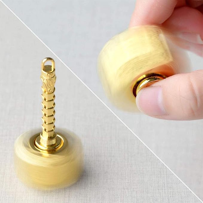 Fidget Chain Hammer Spinners Metal with Star Fidget Finger Spinner Toy, Anxiety Toy Focus Copper Brass Fidget Toys Fingertip Gyro Stress Relief Gifts for Kids Adults(Golden)