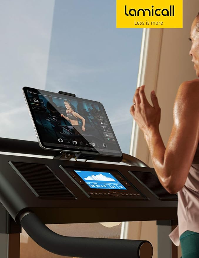 Lamicall Tablet Holder for Spin Bike - Tablets Mount Clamp for Indoor Bike Peloton, Treadmill, Exercise Bicycle Clamp for iPad Pro/Air/Mini and 4.7-12.9" Tablet