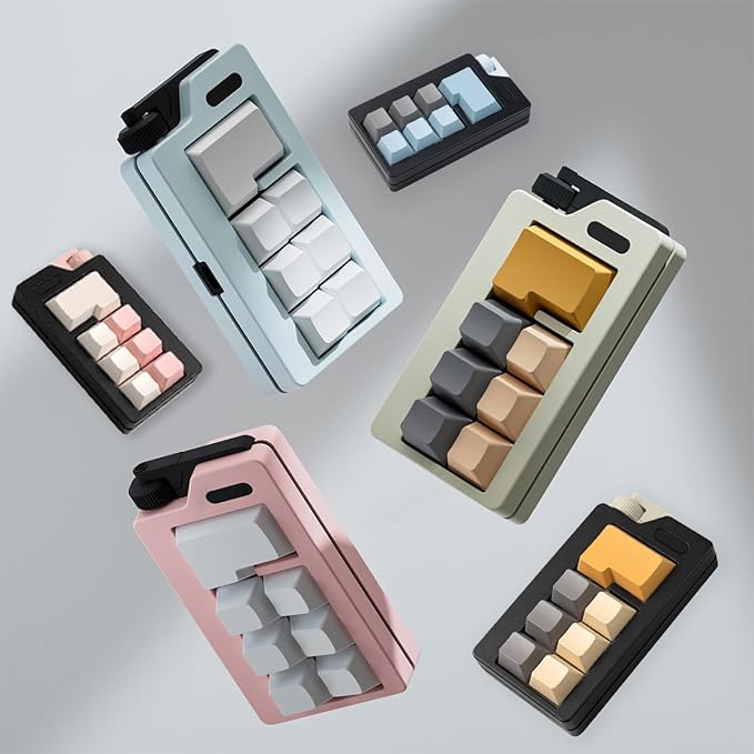 Keyboard Fidget Clicker Toy for Adults, Fidget Keyboards Sensory Fun Toys for Anxiety Decompression, Gift Christmas Ideal for Lover (Black Khaki)