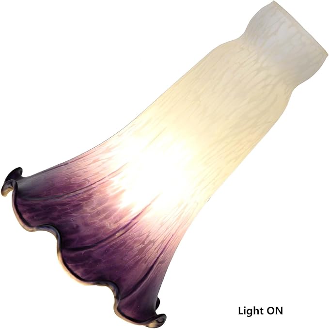 Bieye LS102 Lily Flower Blown Glass Lampshade (White Indigo, Opening I.D. 1.26" x O.D. 1.5")