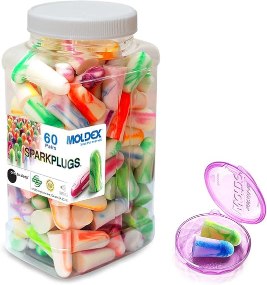 MOLDEX Soft Foam Earplugs 60 Pairs Maximum Protection 33dB Highest NRR Ear Plugs for Sleeping, Noise Cancelling, Snoring, Travel, Concert, Loud Noise, Swimming – Made in USA (Bottle Pack)