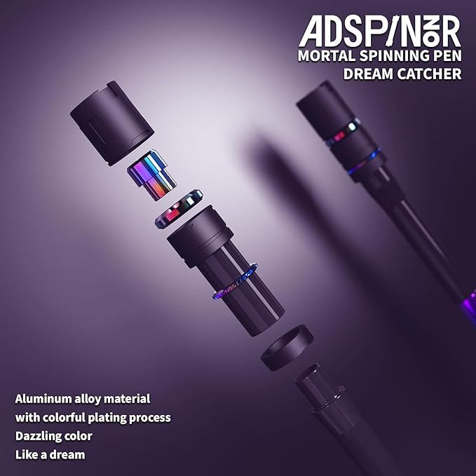 Spinning Pen by Mr.NOPE - Mortal Series Limited Color Version (Black) Professional Fidget for Tricks, Long, Weighted, Writable, Stress Relief With Balanced Metal Tips