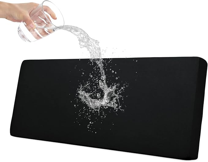 Easy-Going 100% Waterproof Oversized Sofa Seat Cushion Slipcovers Couch Cushion Cover Stretch Furniture Protector for Kids, Pets (Oversized Sofa Cushion, Black)