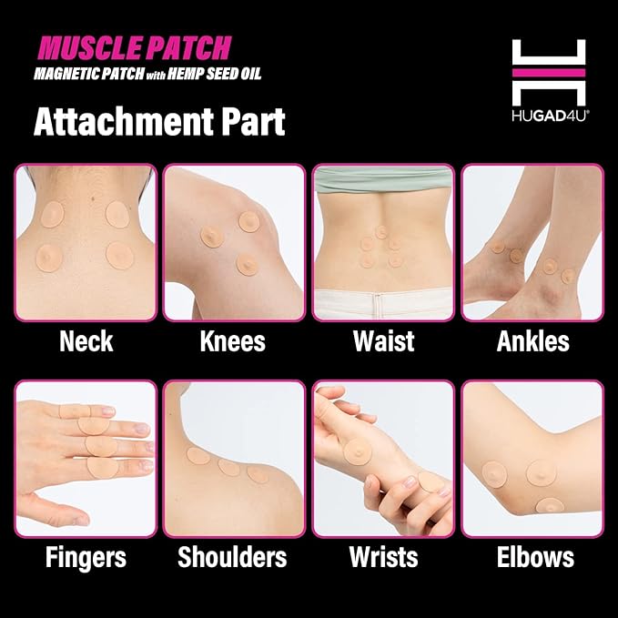 [45Pack] Muscle Magnetic Patch with Natural Oil, Magnetic Acupressure Patches, 1300 Gauss, Magnet Therapy, Light Magnetic Energies, Made in South Korea (45)