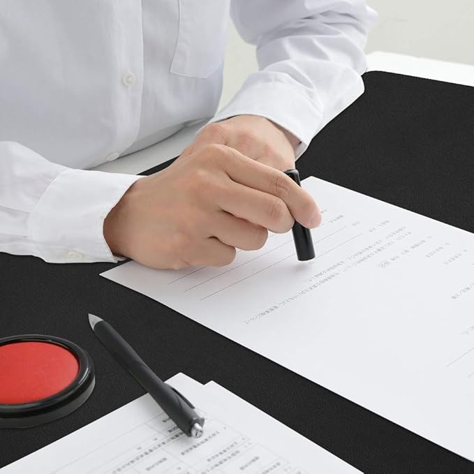 KINGFOM Desk Pad Office Desktop Protecter, PU Leather Desk Mat Blotters Organizer with Comfortable Writing Surface (35.4" x 16.9", Black)