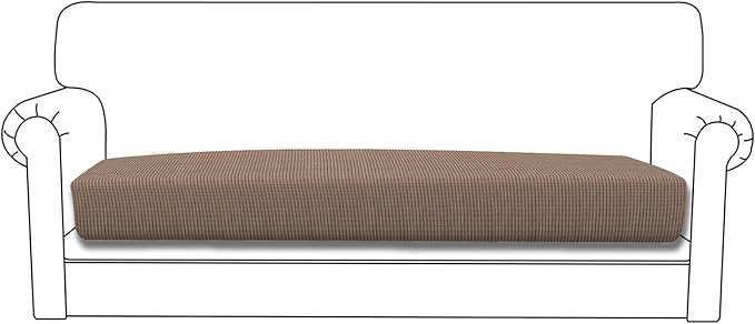 Easy-Going Stretch Cushion Cover Sofa Cushion Furniture Protector Sofa Seat Sofa slipcover Sofa Cover Soft Flexibility with Elastic Bottom(Oversized Sofa Cushion, Camel)