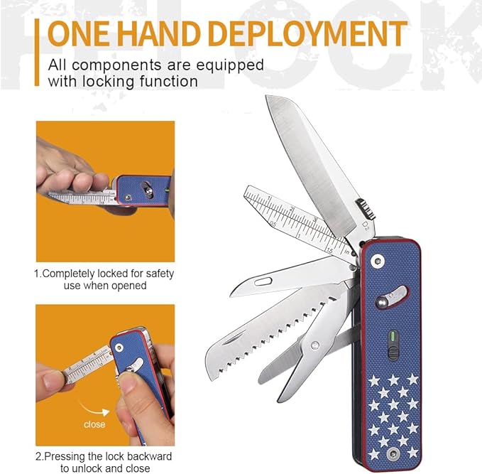 ROXON S503G Flex Companion Tool Modular Design and Adjustable Pocket Tool, Pre-Installed with 8 Essential Tools (1/4" Bit Driver, D2 Blade, Screwdriver, Taper Saw, Scissors, etc.)（US Version）