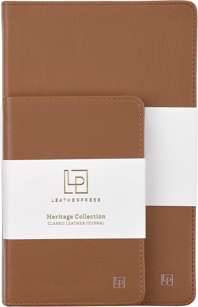 Classic Leather Notebook Writing Journal, Softcover, Narrow Ruled, Table of Contents and Numbered Pages