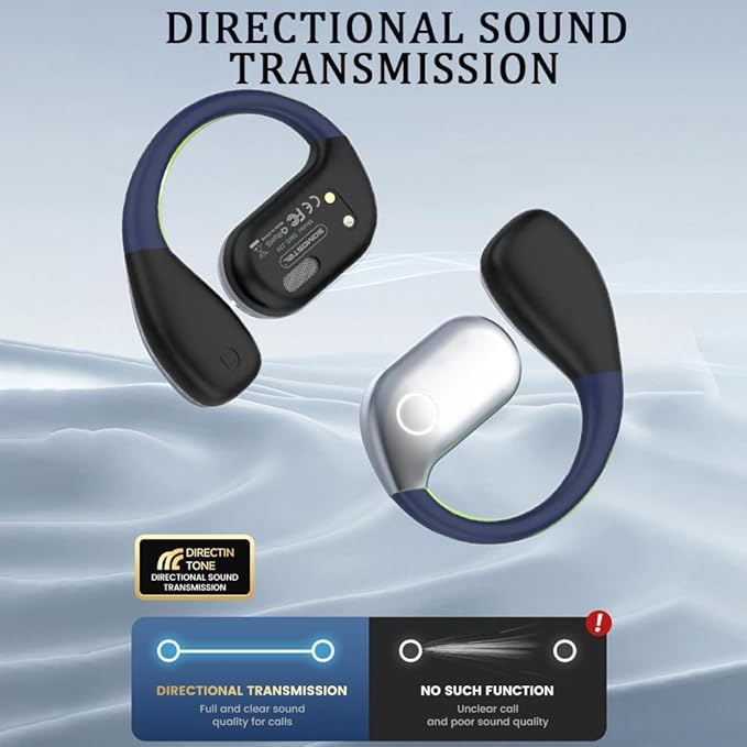 Bone Conduction Headphones,Open Ear Headphones Wireless Bluetooth 5.4 HIFI Sound Quality Sports Over Ear Earbuds with Earhooks, Built-in Mic, Crystal-Clear Calls for Running Workout Cycling Driving