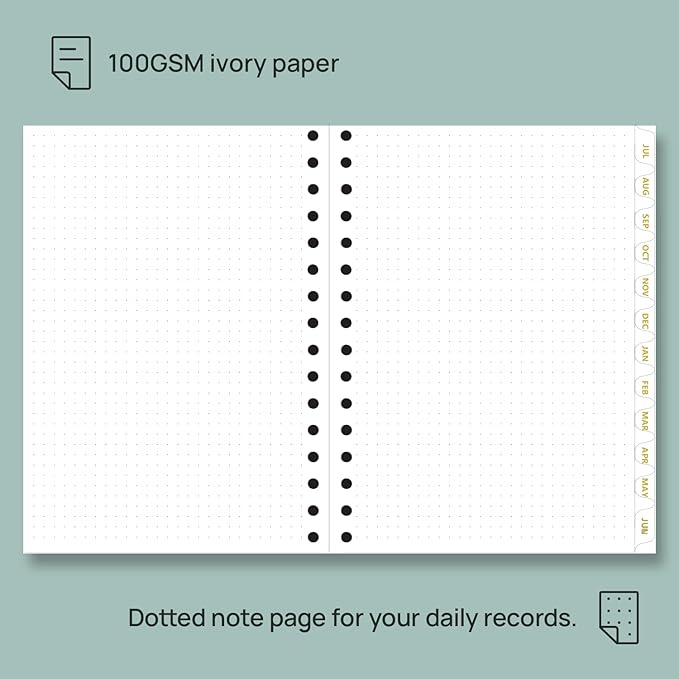 POPRUN Monthly Planner 2025-2026 Spiral Hardcover (6.25'' x 8.5''), 18 Months Calendar (Jul.2025 - Dec.2026)- 2 Pages per Month with Dotted Note Pages, Sunday Start, Laminated Tab - Violet