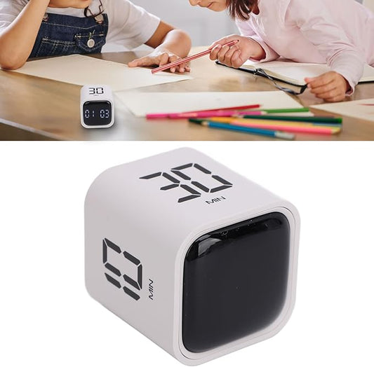 Gravity Cube Timer, Productivity Sensor Flip Kitchen Large LED Display Adjustable Sound Alarm Vibration High Low Volume Custom Modes Kids Study Students Office Exercise Skincare