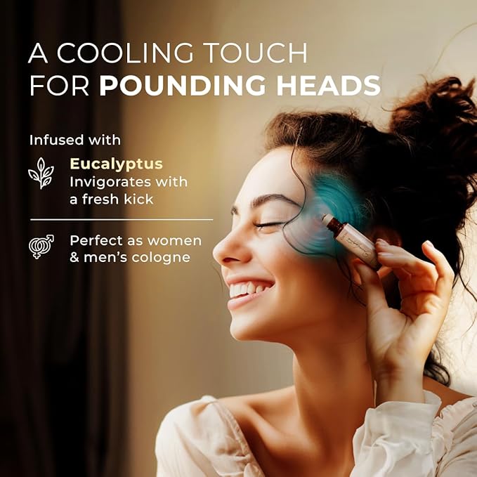 Gya Labs Eucalyptus Essential Oil Roll on for Soothing Comfort - 100% Pure Natural Eucalyptus Oil Roller for Skin, Relaxing Aromatherapy, Travel Size (0.34 Fl Oz)