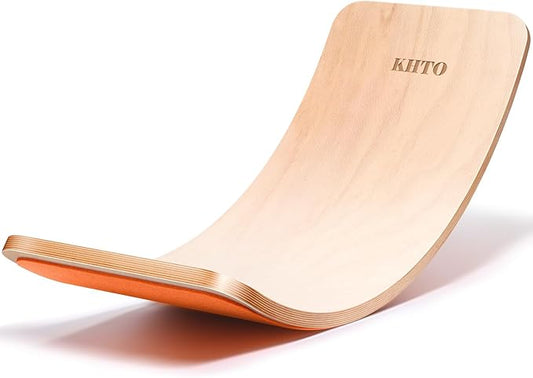 KHTO Balance Board for Kids & Adults - Super Fun Wobble Board for Toddlers, Teens & Parents! 10-Layer Beech Wood, Non-Slip Felt, 680 lbs Limit - Includes 20 Training Moves Guide for Core Strength & Family Fun!