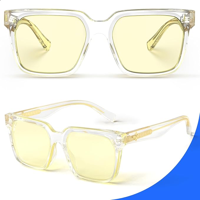 VISOONE Gaming Glasses Blue Light Blocking Oversized Square Computer Eyewear Men Women Cougar