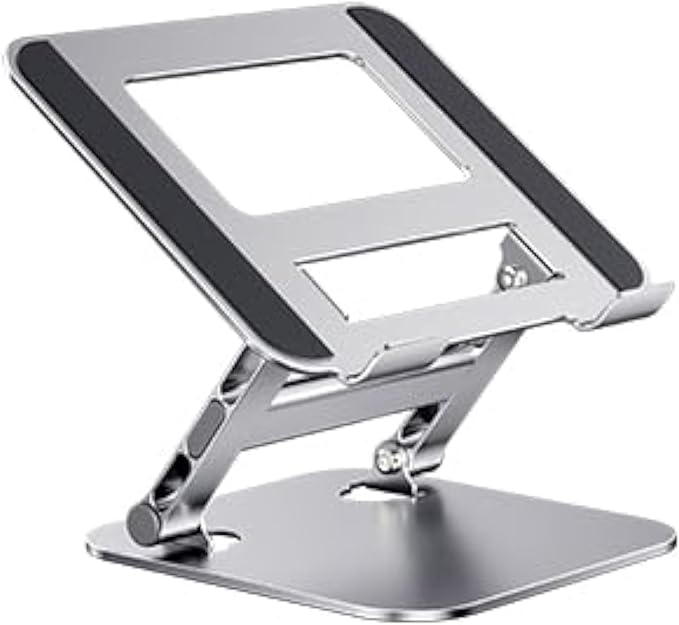 Height Adjustable Laptop Stand for Desk, Foldable & Portable Computer Stand for Laptop, Home Office Supplies Accessories for up to 16.5" Dell HP MacBook Pro, Ergonomic Tablet Holder (Silver)
